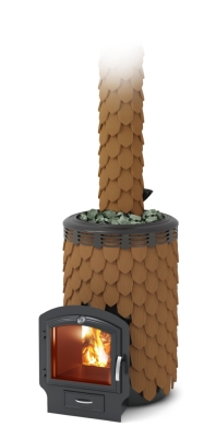 Печь для бани ПБ Альфа Панголина Inox ЧДБСЭ ЗК терракота